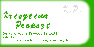 krisztina propszt business card